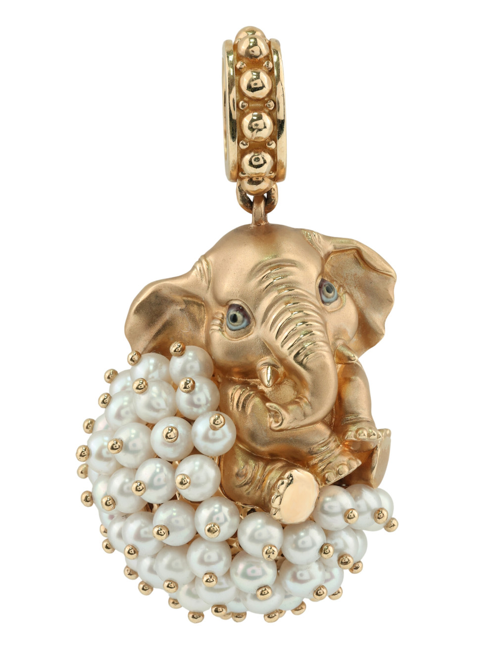 Подвеска из золота c эмаль и жемчугом