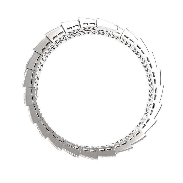 Браслет из белого золота c бриллиантами и малахитом