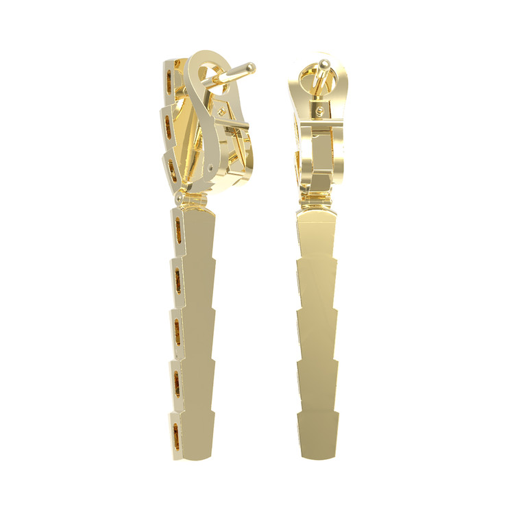 Серьги из лимонного золота c малахитом