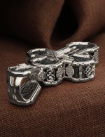 Крест из белого золота 585 пробы c эбеновым деревом