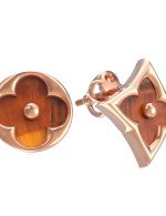Серьги из золота 585 пробы c тигровым глазом