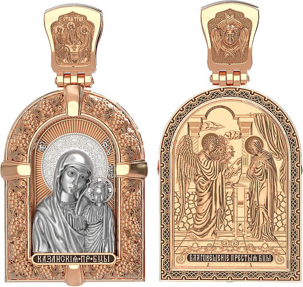 Образок из золота c эмаль