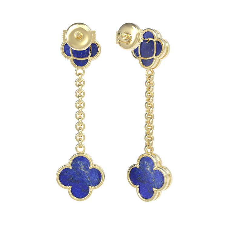 Серьги из лимонного золота c лазуритом