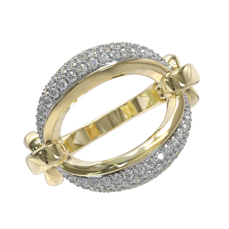 Кольцо из лимонного золота c бриллиантами