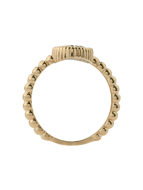 Кольцо из золота c бриллиантами и малахитом