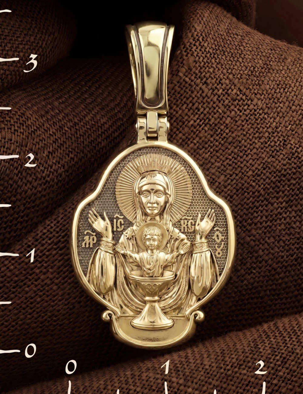 Образок из лимонного золота 585 пробы