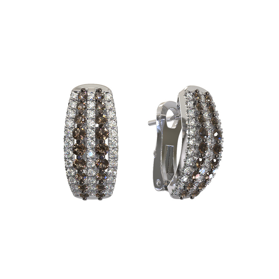 Серьги из белого золота c бриллиантами