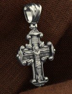 Крест из белого золота 585 пробы