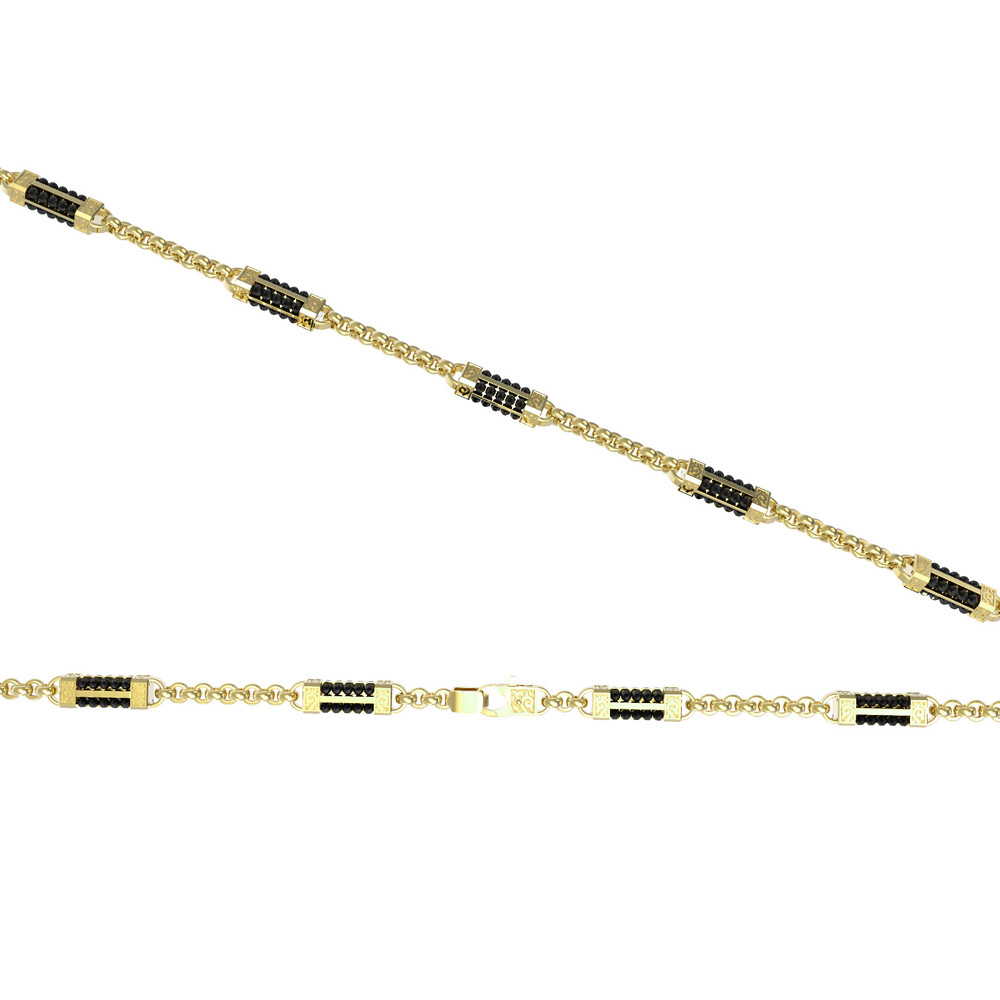 Цепь из лимонного золота c ониксом