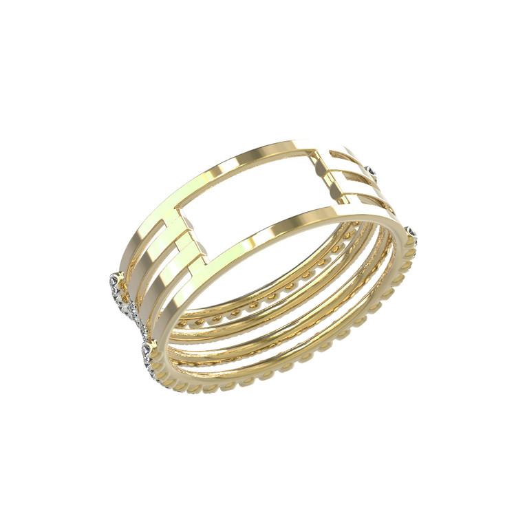 Кольцо из лимонного золота c бриллиантами