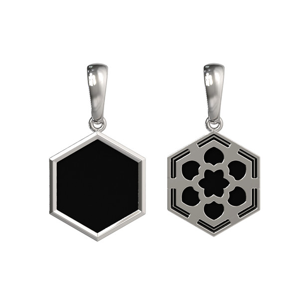 Подвеска из белого золота c ониксом