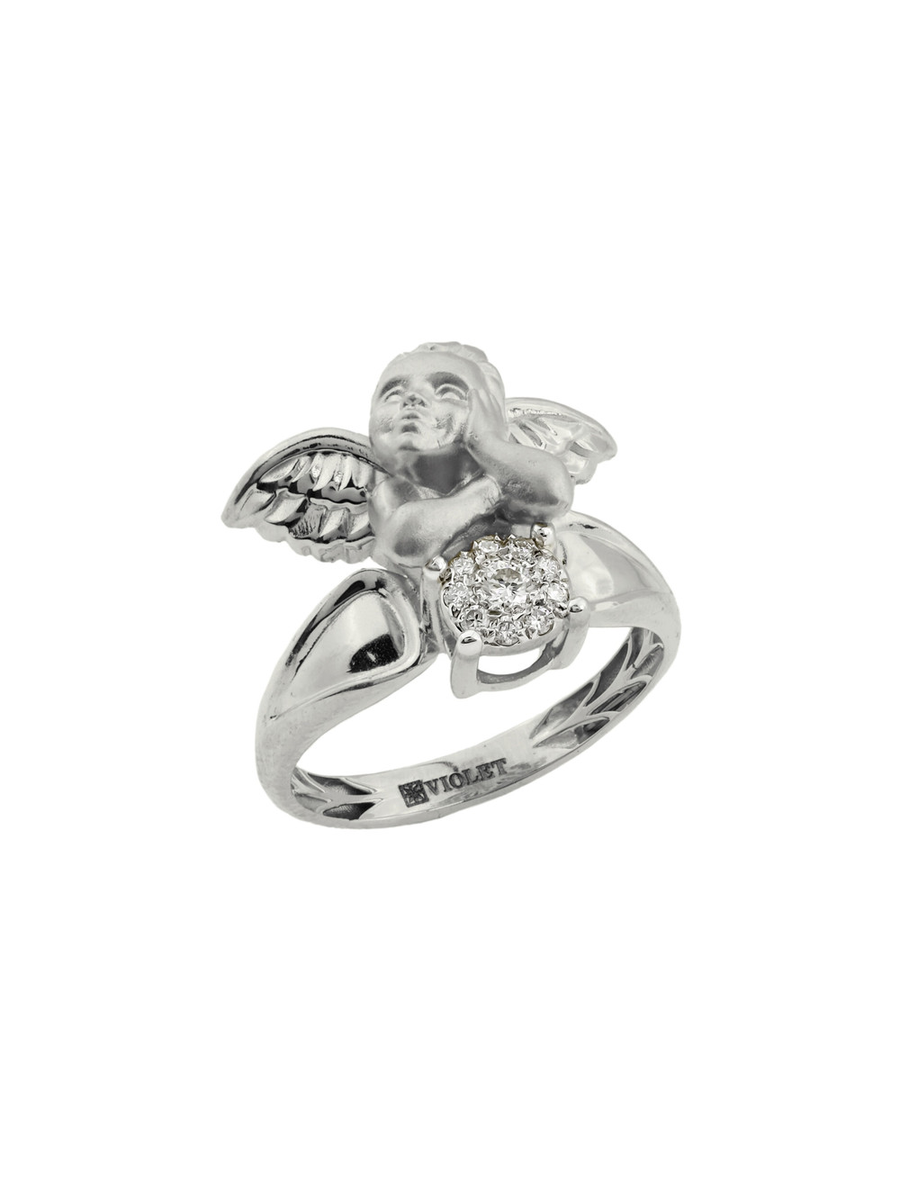 Кольцо из белого золота c бриллиантами