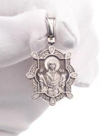 Образок из белого золота 585 пробы c бриллиантами