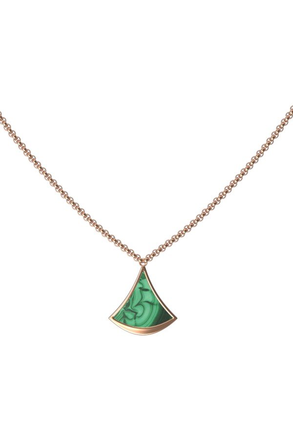 Колье из золота c малахитом