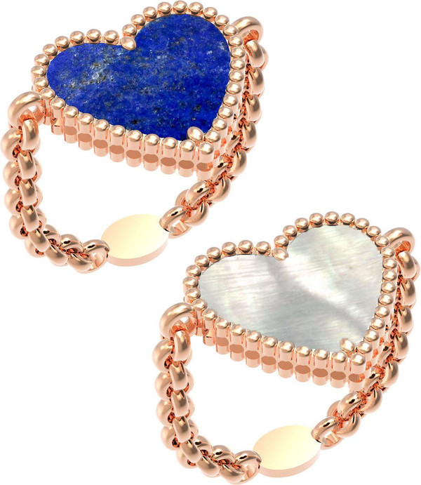 Кольцо из золота c лазуритом и перламутром