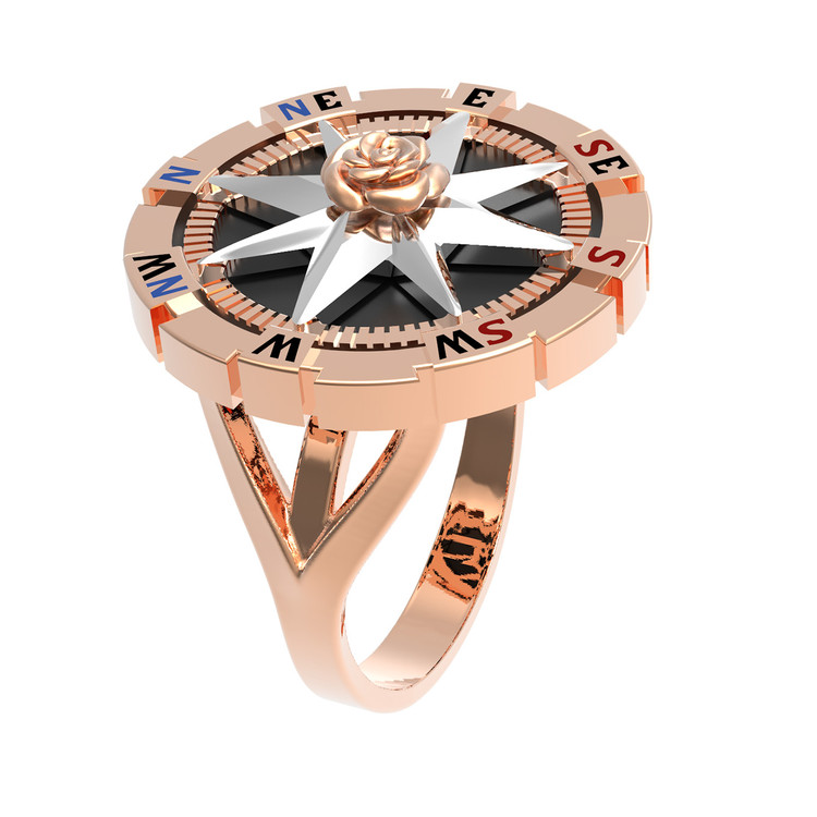 Кольцо из золота c эмаль и ониксом