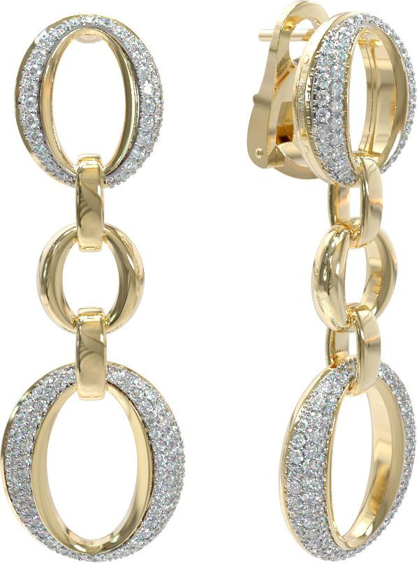 Серьги из лимонного золота c бриллиантами