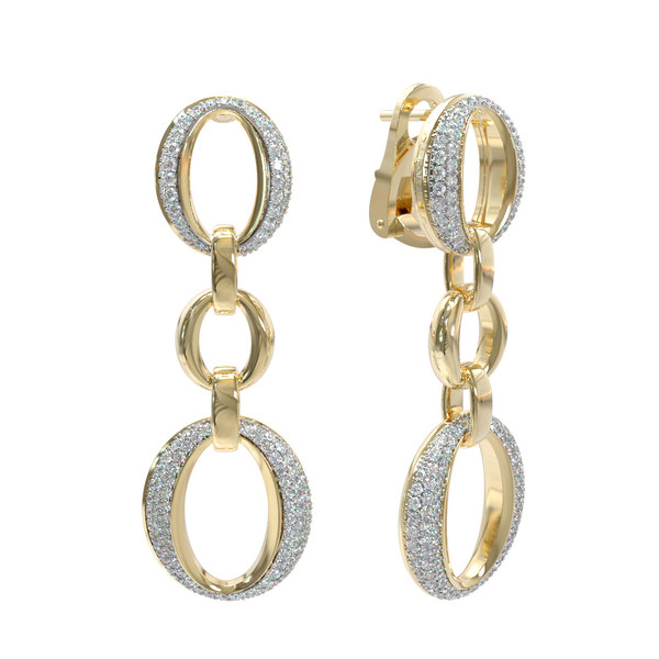 Серьги из лимонного золота c бриллиантами