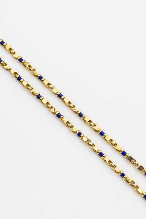 Цепь из лимонного золота c лазуритом