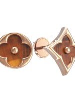 Серьги из золота 585 пробы c тигровым глазом