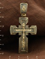 Крест из лимонного золота 585 пробы